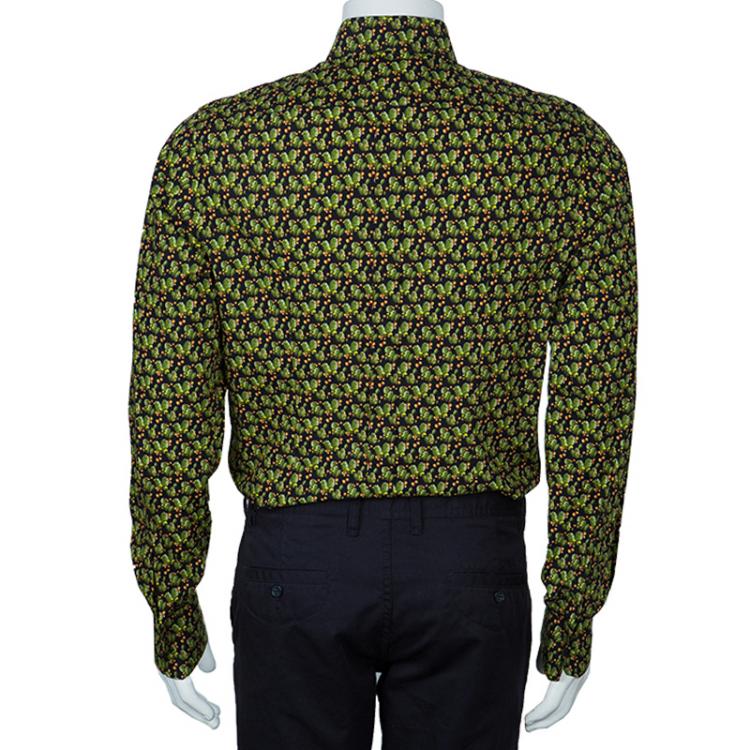 Pre Owned Dolce and Gabbana Men's Green Cactus Shirt L