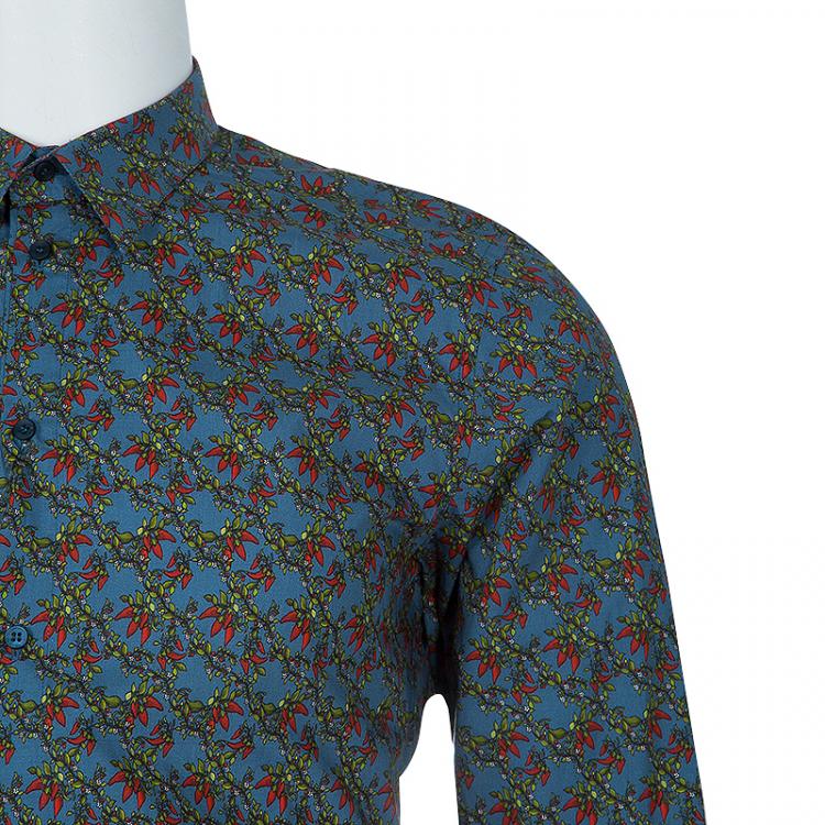 Pre Owned Dolce and Gabbana Men's Chili Print Shirt M