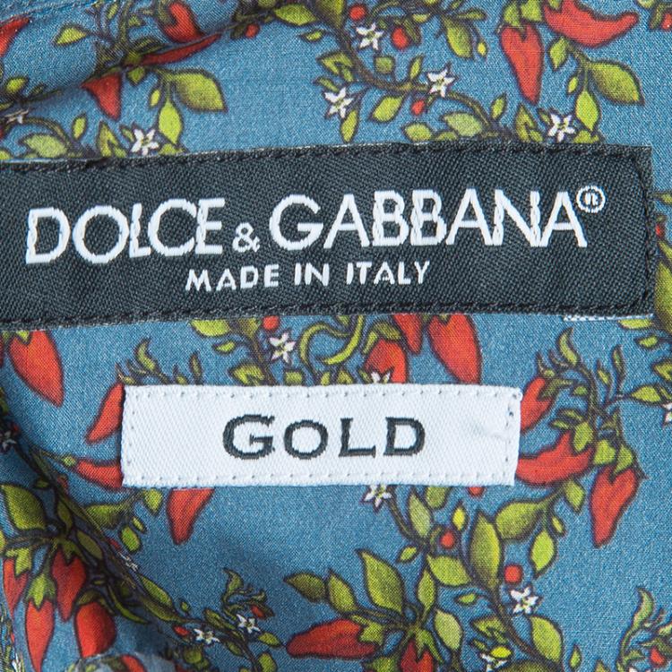 Pre Owned Dolce and Gabbana Men's Chili Print Shirt M