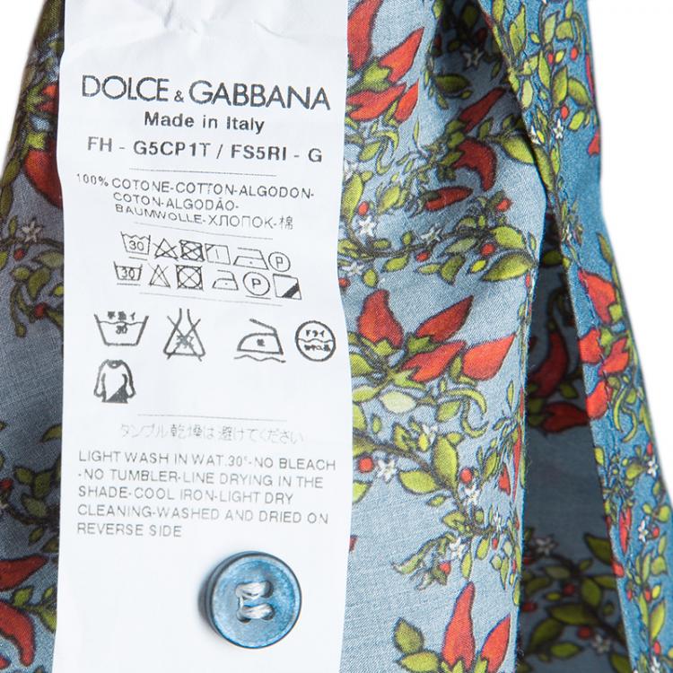 Pre Owned Dolce and Gabbana Men's Chili Print Shirt M