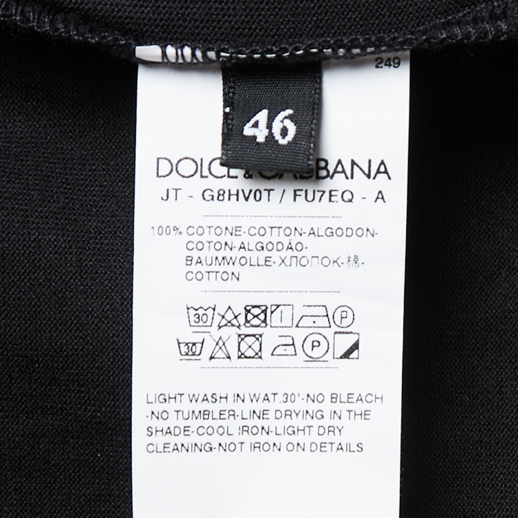 Pre Owned Dolce & Gabbana Black Cotton Crew Neck T-Shirt S 