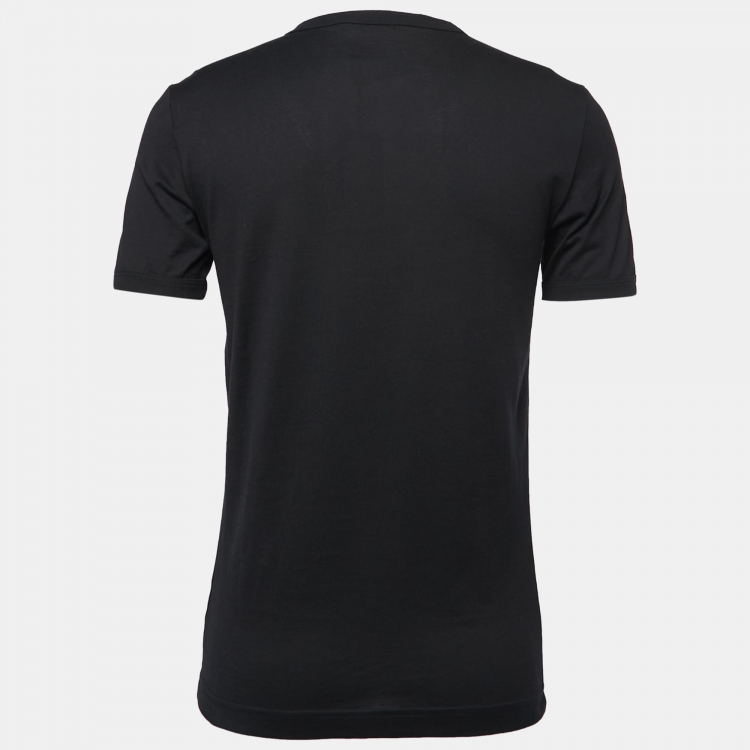 Pre Owned Dolce & Gabbana Black Cotton Crew Neck T-Shirt S 