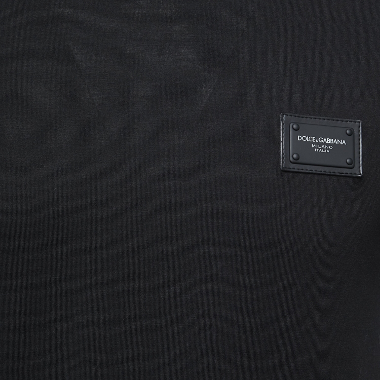 Pre Owned Dolce & Gabbana Black Cotton Crew Neck T-Shirt S 