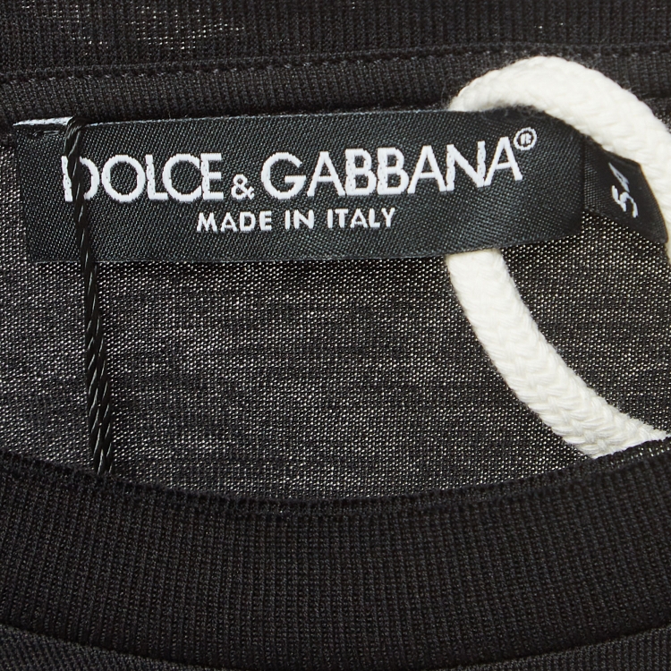 Pre Owned Dolce & Gabbana Black Logo Print Cotton Re-Edition T-Shirt XXL