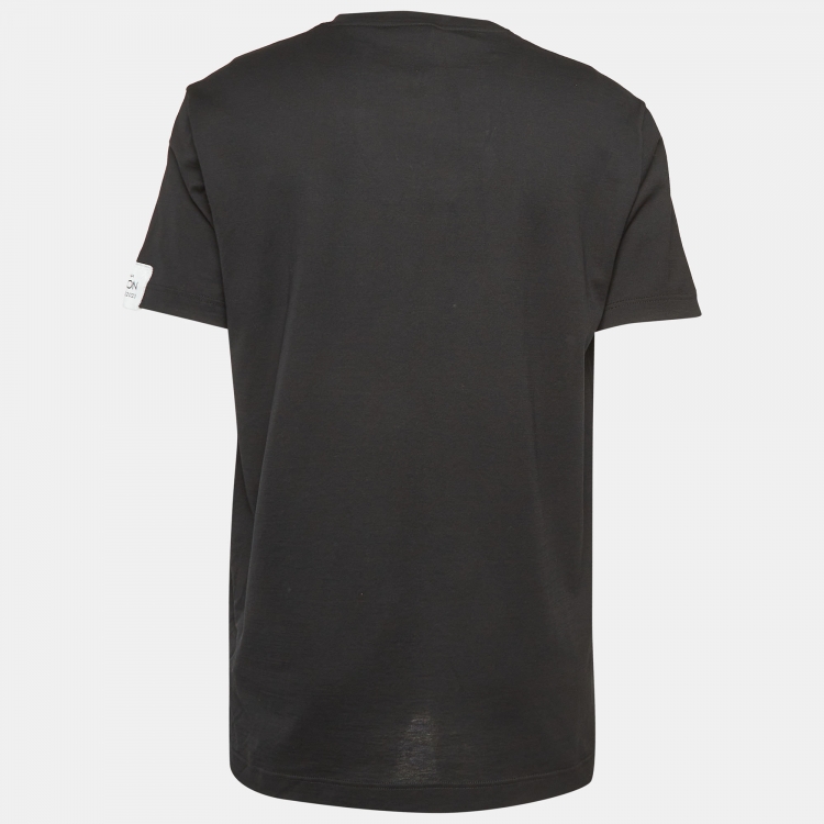 Pre Owned Dolce & Gabbana Black Logo Print Cotton Re-Edition T-Shirt XXL