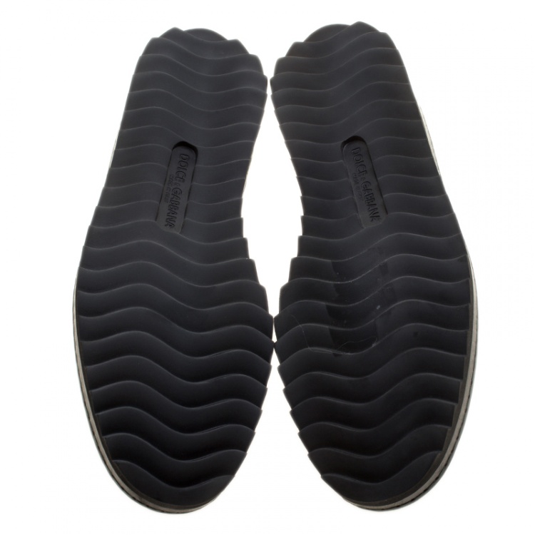 Pre Owned Dolce and Gabbana Blue Nubuck Mondello Slip On Sneakers Size 43