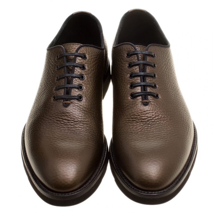 Pre Owned Dolce and Gabbana Brown Leather Sicilia Oxfords Size 43