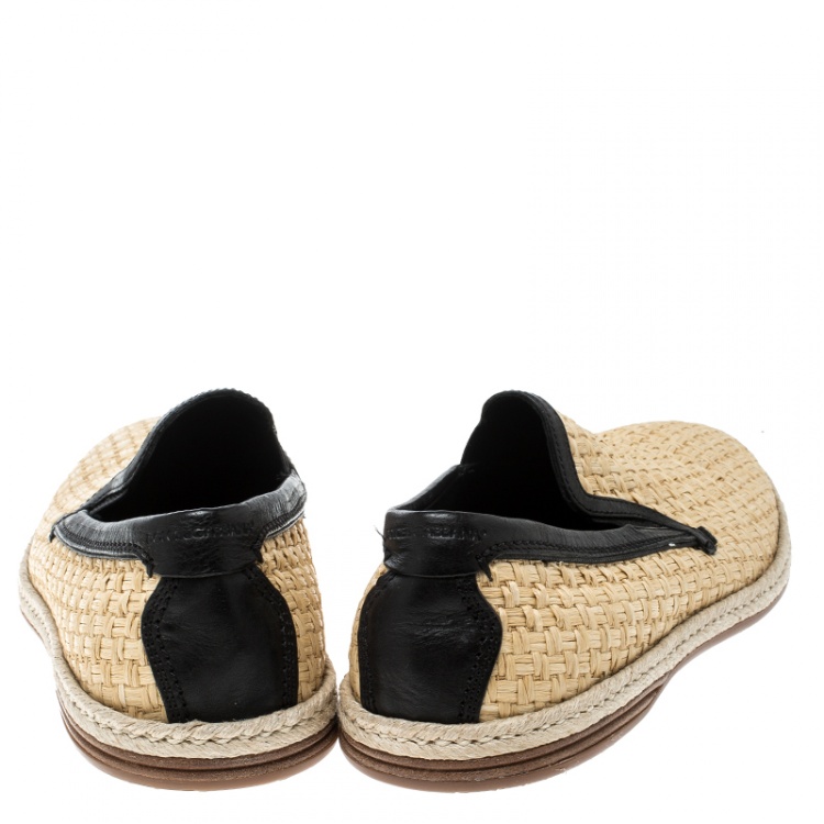 Pre Owned Dolce & Gabbana Beige Jute Espadrilles Size 43