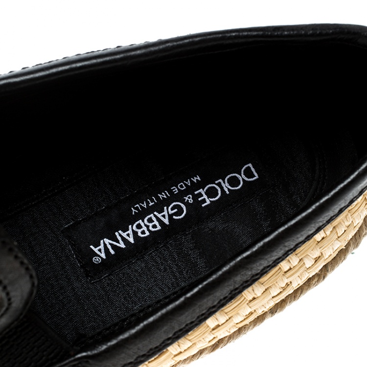 Pre Owned Dolce & Gabbana Beige Jute Espadrilles Size 43