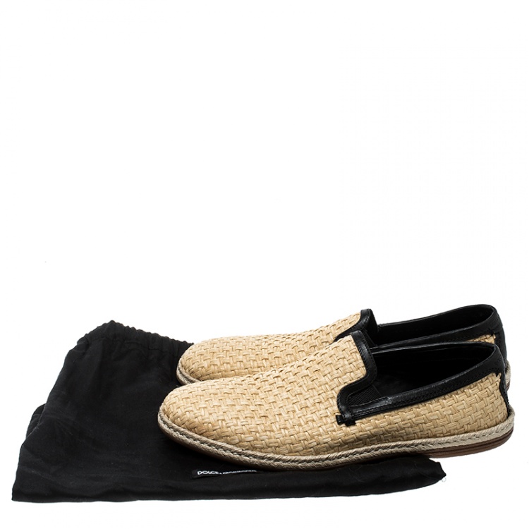 Pre Owned Dolce & Gabbana Beige Jute Espadrilles Size 43