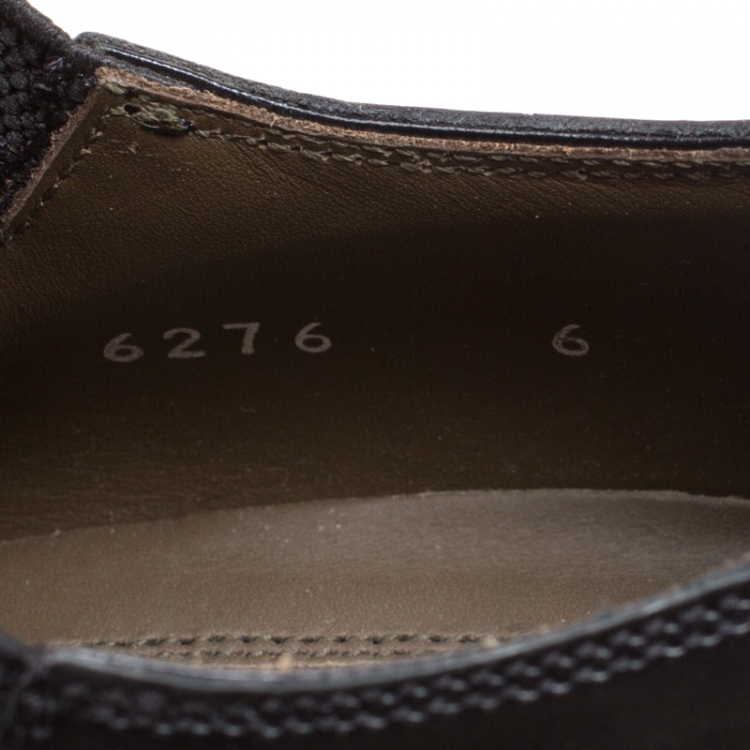 Pre Owned Dolce and Gabbana Black Brogue Leather Milano Oxfords Size 40