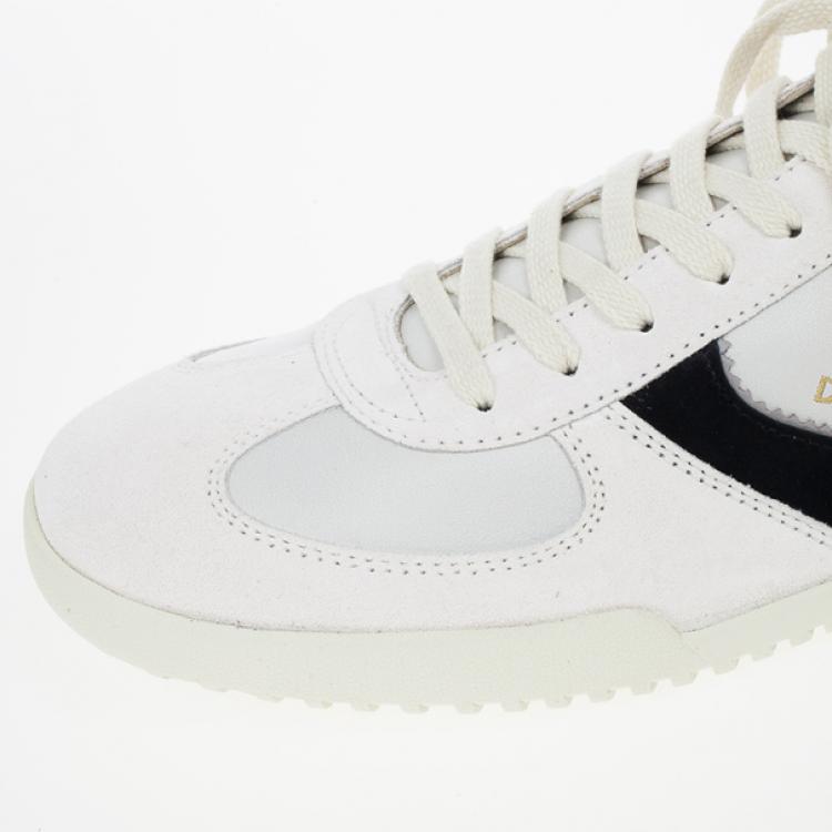 Pre Owned Dolce and Gabbana White Suede and Leather Sneakers Size 44.5