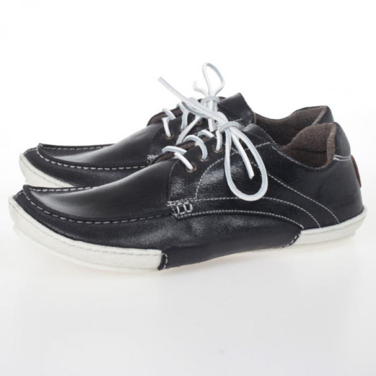 Pre Owned Dolce and Gabbana Panarea Crackled Calfskin Sneakers Size 44.5