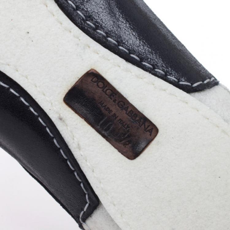 Pre Owned Dolce and Gabbana Panarea Crackled Calfskin Sneakers Size 44.5