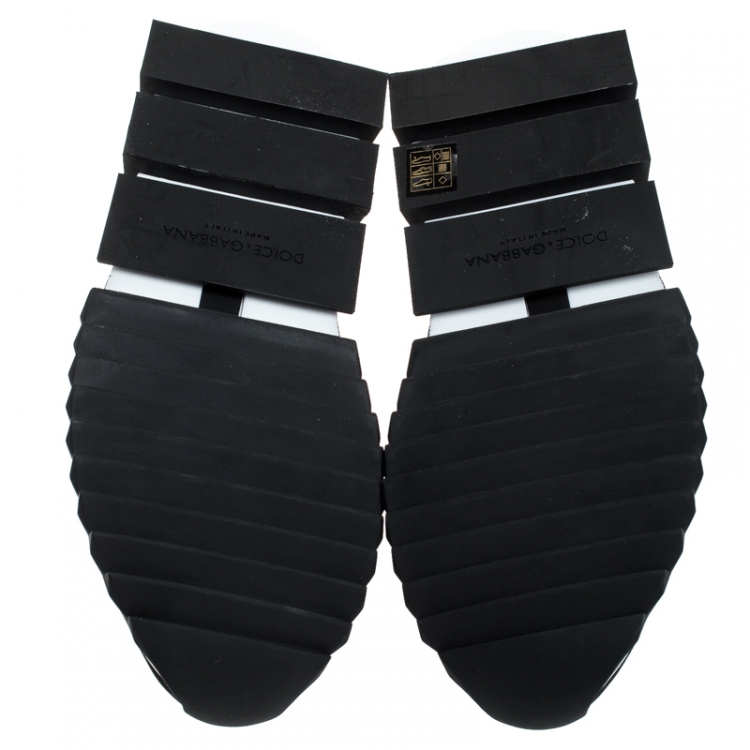 Pre Owned Dolce & Gabbana Black Stretch Fabric Sorrento Slip On Sneakers Size 43