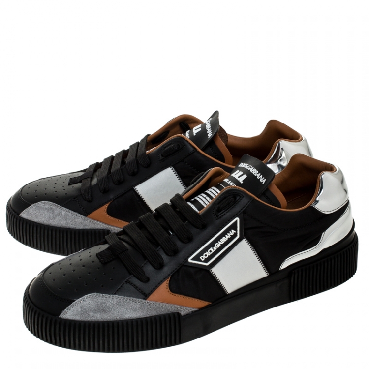Pre Owned Dolce & Gabbana Multicolor Leather And Fabric New Miami Low Top Sneakers Size 43