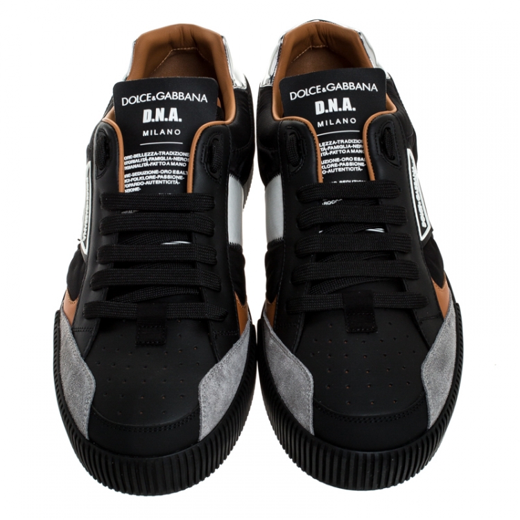 Pre Owned Dolce & Gabbana Multicolor Leather And Fabric New Miami Low Top Sneakers Size 43
