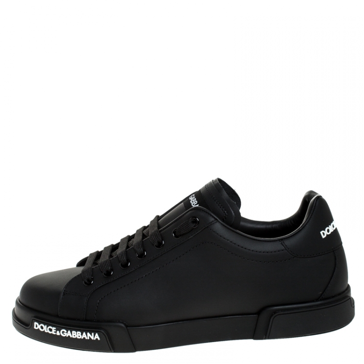 Dolce and Gabbana Black Leather Low Top Sneakers Size 46 Dolce & Gabbana |  TLC