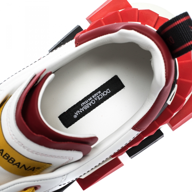 مملوكة مسبقًا Dolce & Gabbana Multicolor Leather And Rubber Super King Lace Up Sneakers Size 41