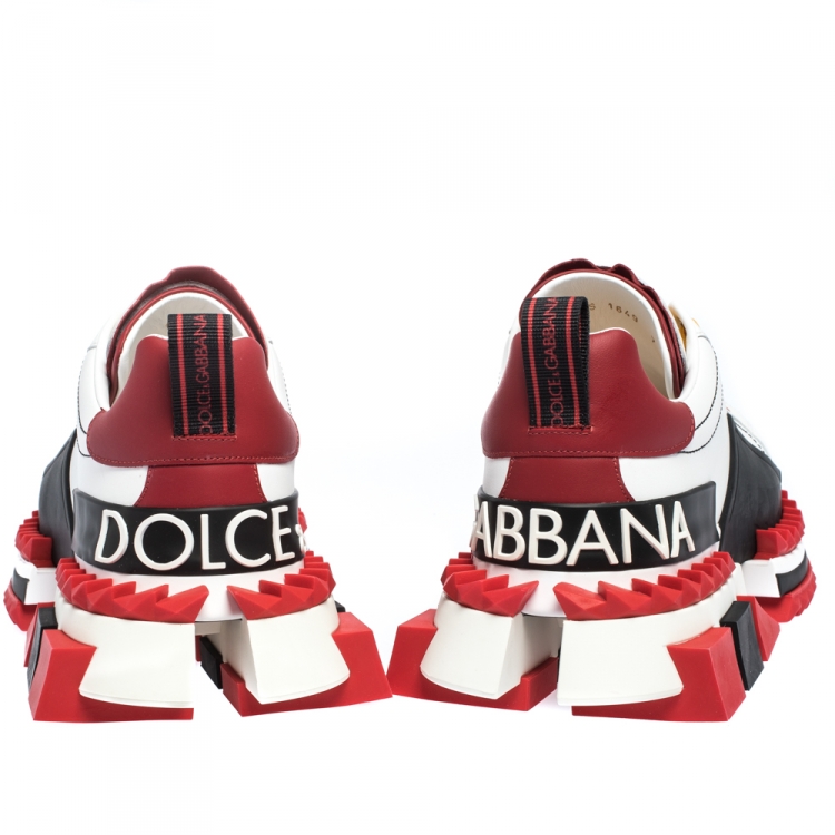 مملوكة مسبقًا Dolce & Gabbana Multicolor Leather And Rubber Super King Lace Up Sneakers Size 41