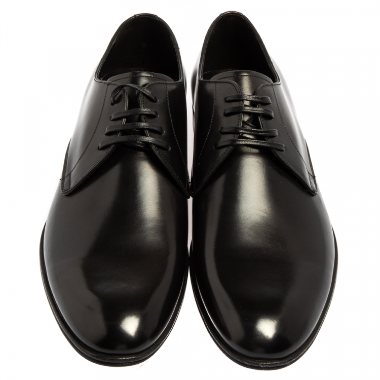 Pre Owned Dolce & Gabbana Black Leather Lace Up Derby Size 42