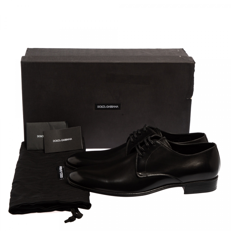 Pre Owned Dolce & Gabbana Black Leather Lace Up Derby Size 42