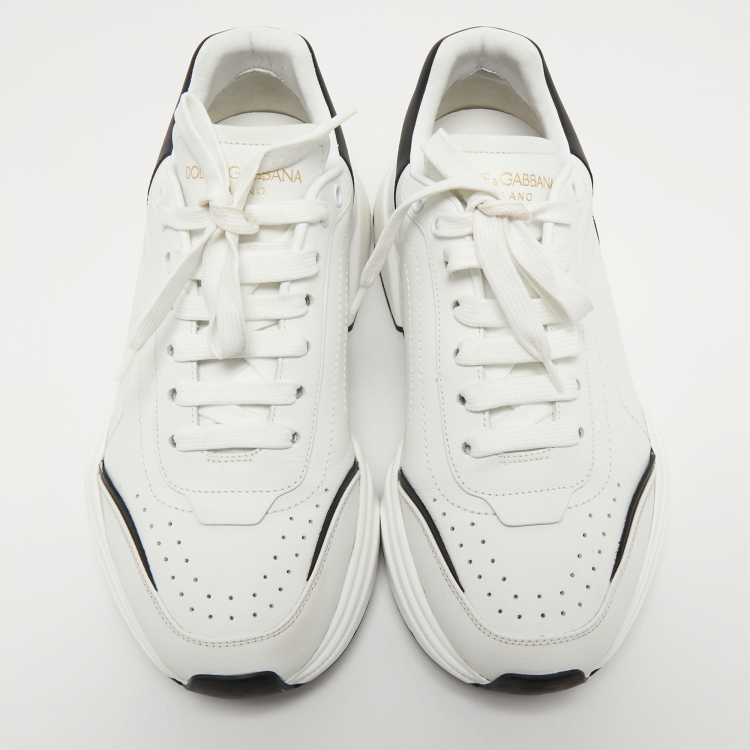 Pre Owned Dolce & Gabbana Black/White Leather Daymaster Sneakers Size 41.5