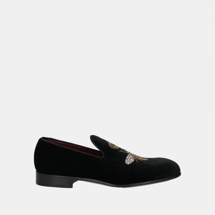 Pre Owned Dolce & Gabbana Velvet Smoking Slippers 40
