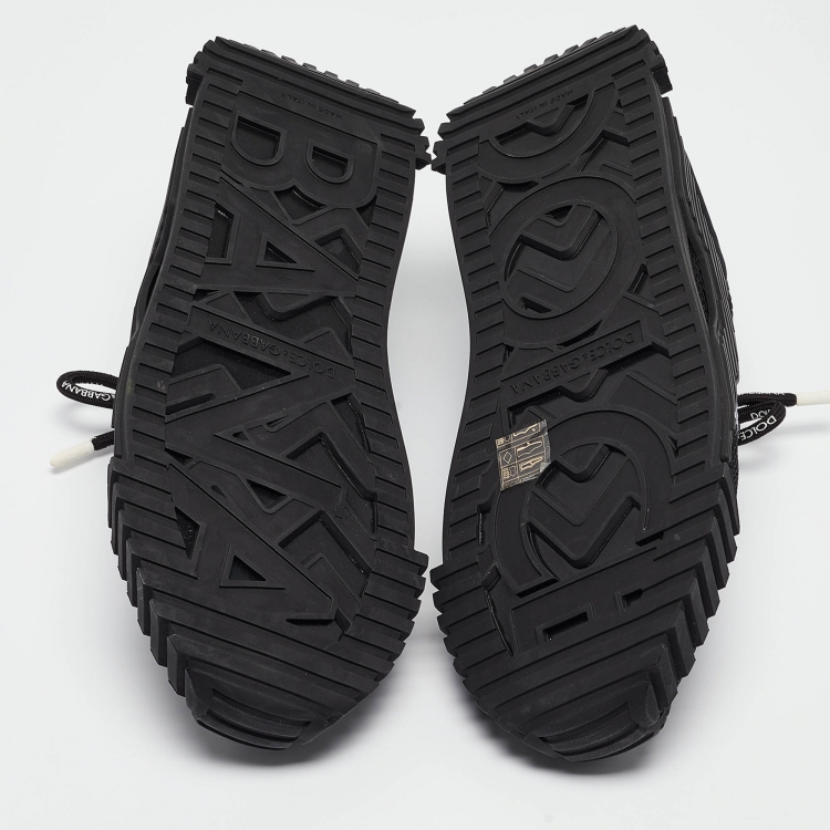 Pre Owned Dolce & Gabbana Black Mesh and Neoprene NS1 Sneakers Size 42