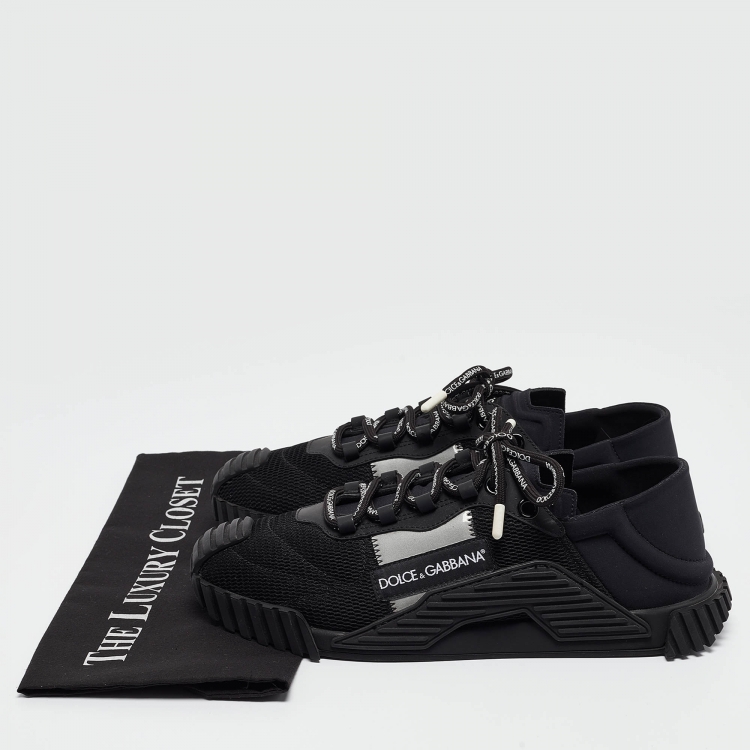 Pre Owned Dolce & Gabbana Black Mesh and Neoprene NS1 Sneakers Size 42