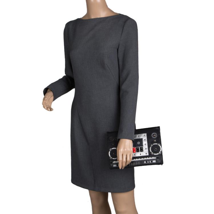 Pre Owned Dolce and Gabbana Black Nylon Radio Zip Pouch