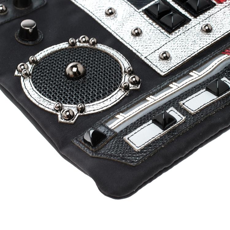 Pre Owned Dolce and Gabbana Black Nylon Radio Zip Pouch