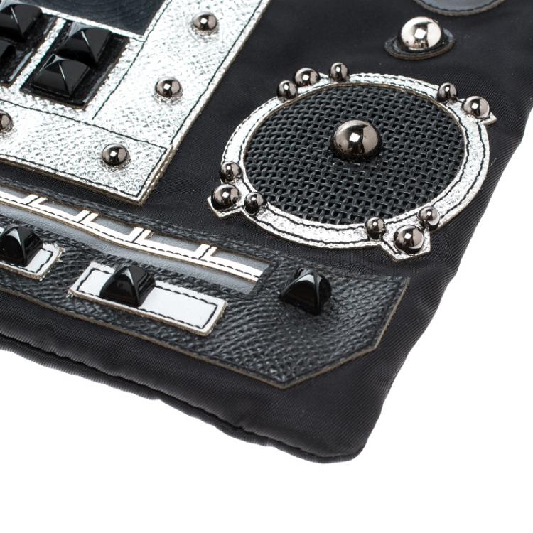 Pre Owned Dolce and Gabbana Black Nylon Radio Zip Pouch
