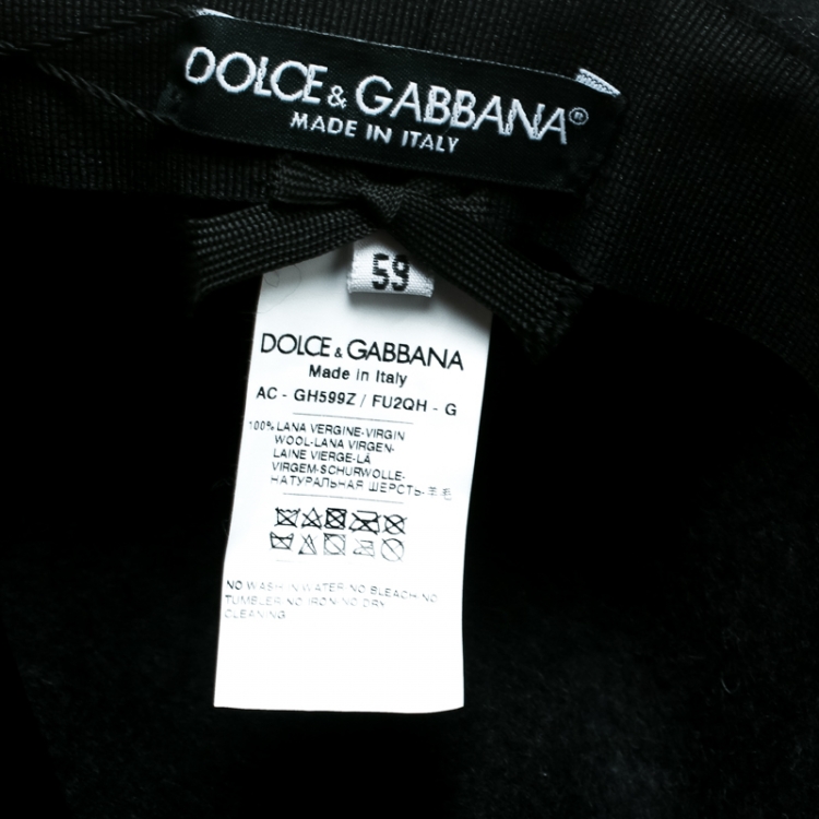 Dolce And Gabbana Grey Wool Crown Base Fedora Hat Size 59 Dolce Gabbana Tlc