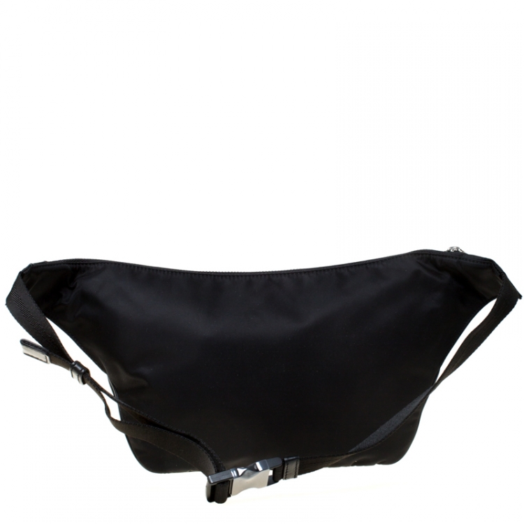 Pre Owned Dolce and Gabbana Black Nylon and Leather Belt Bag