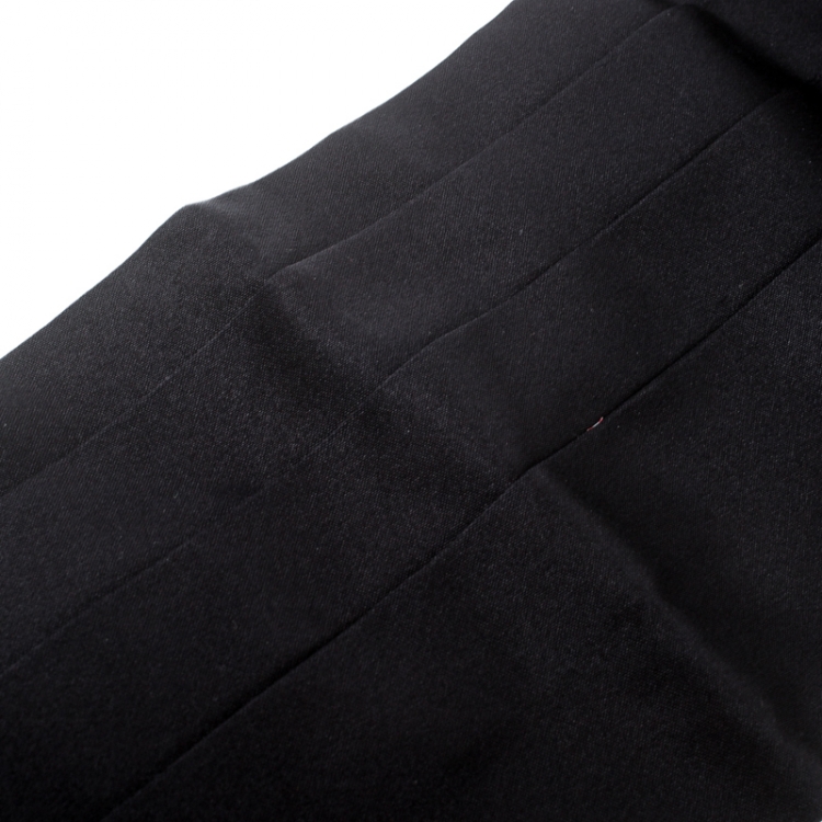 Pre Owned Dolce and Gabbana Black Silk Satin Pleated Cummerbund Size 54