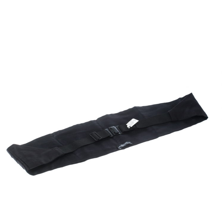 Pre Owned Dolce and Gabbana Black Silk Satin Pleated Cummerbund Size 54