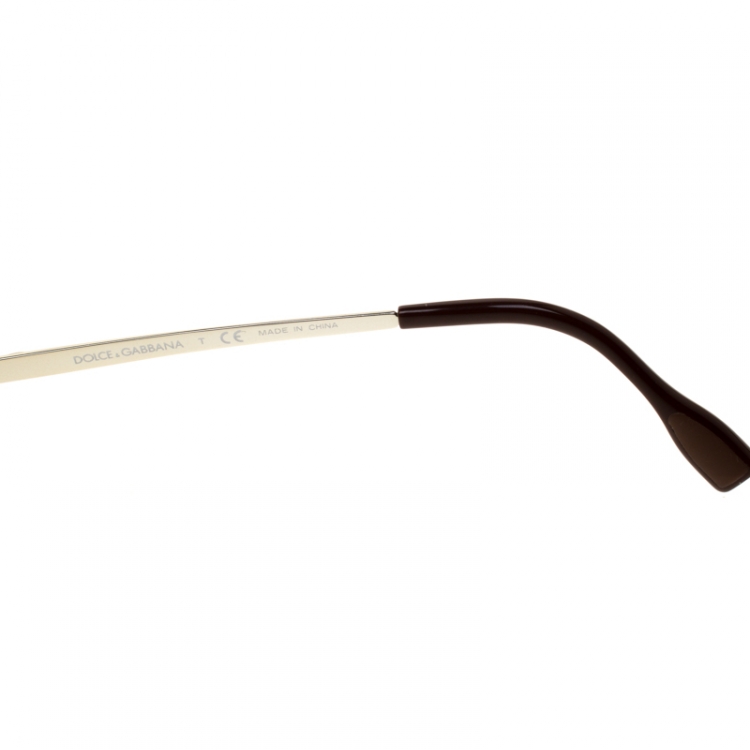 Pre Owned Dolce & Gabbana Gold/Brown Gradient DG6086 Aviator Sunglasses