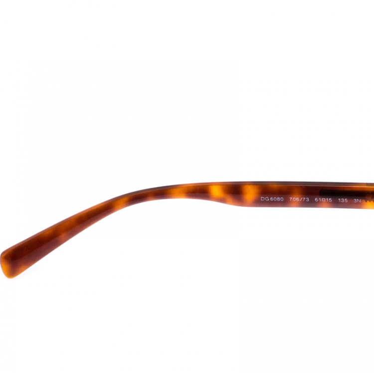 مملوكة مسبقًا Dolce & Gabbana Honey Brown/Brown DG 6080 Aviator Sunglasses