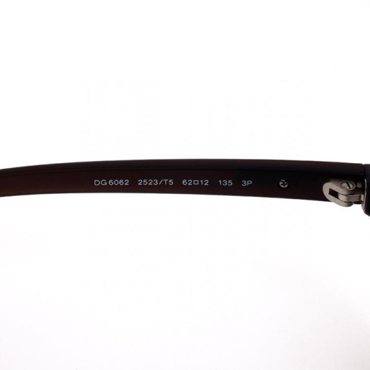 Pre Owned Dolce and Gabbana Brown Acetate Aviator Sunglasses