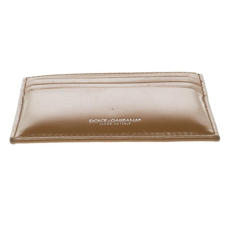 Pre Owned Dolce and Gabbana Brown Leather Card Holder