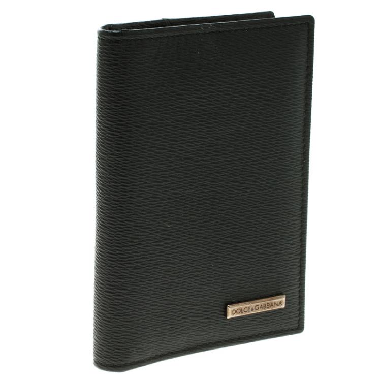 Pre Owned Dolce and Gabbana Black Leather Bifold Card Holder