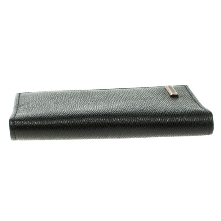 Pre Owned Dolce and Gabbana Black Leather Bifold Card Holder