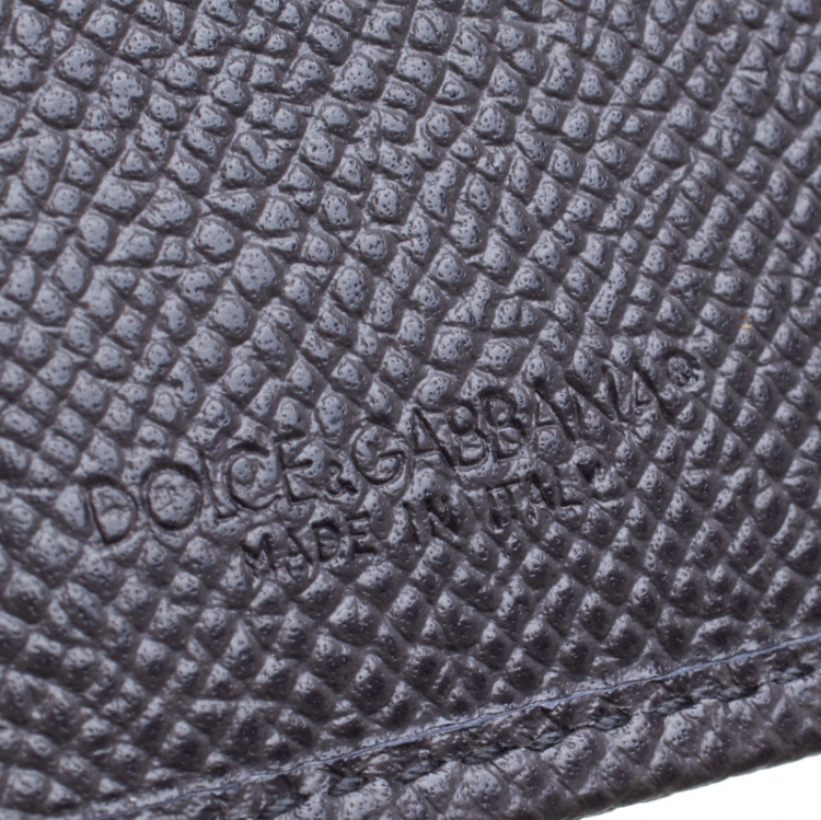 Pre Owned Dolce & Gabbana Dark Grey Leather Bifold Card Holder