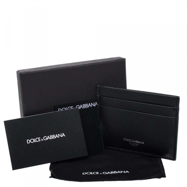 Pre Owned Dolce & Gabbana Black Leather Card Holder