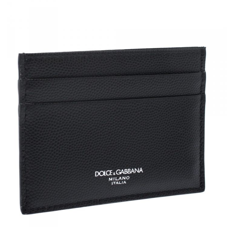 Pre Owned Dolce & Gabbana Black Leather Card Holder