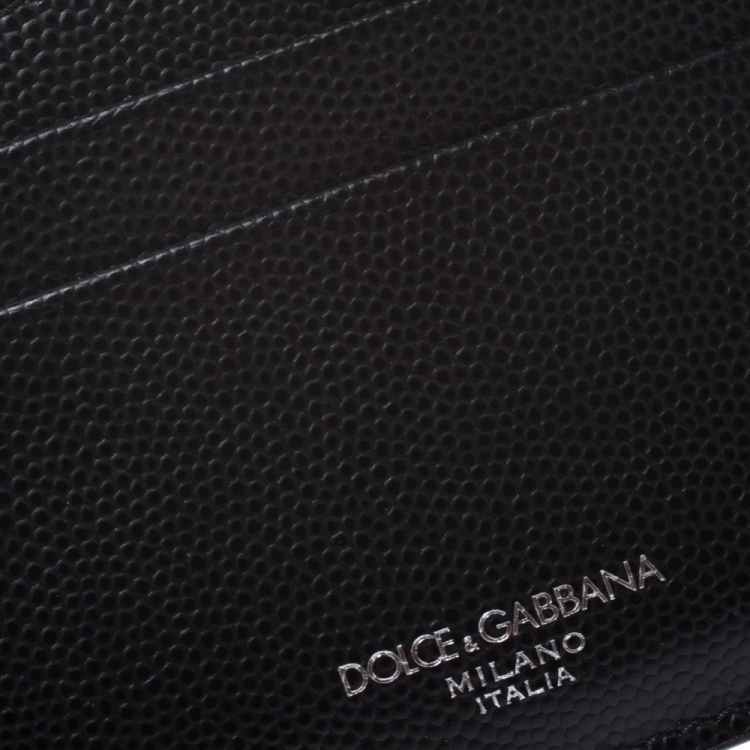 Pre Owned Dolce & Gabbana Black Leather Card Holder