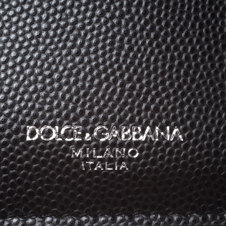 Pre Owned Dolce & Gabbana Black Leather Card Holder