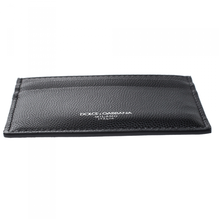 Pre Owned Dolce & Gabbana Black Leather Card Holder