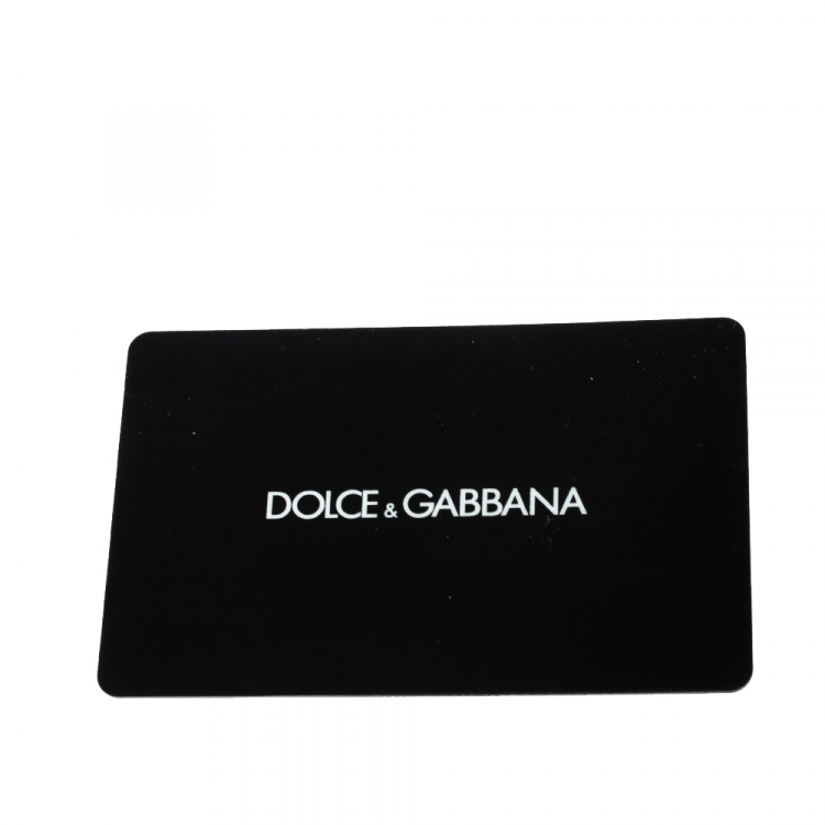 Pre Owned Dolce & Gabbana Black Saffiano Leather Double Zip Wrist Clutch